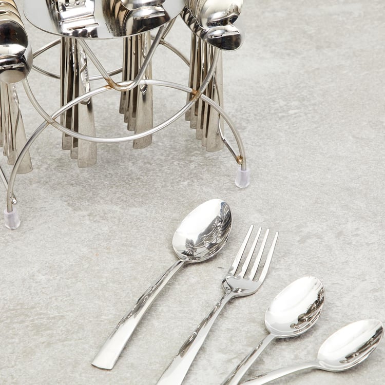 FNS Solo 24-Pc. Hanging Cutlery Set with Stand