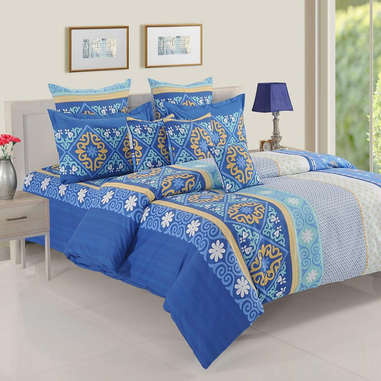 SWAYAM Ethnic Print Cotton Double Bedsheet-Set Of 3 Pcs.