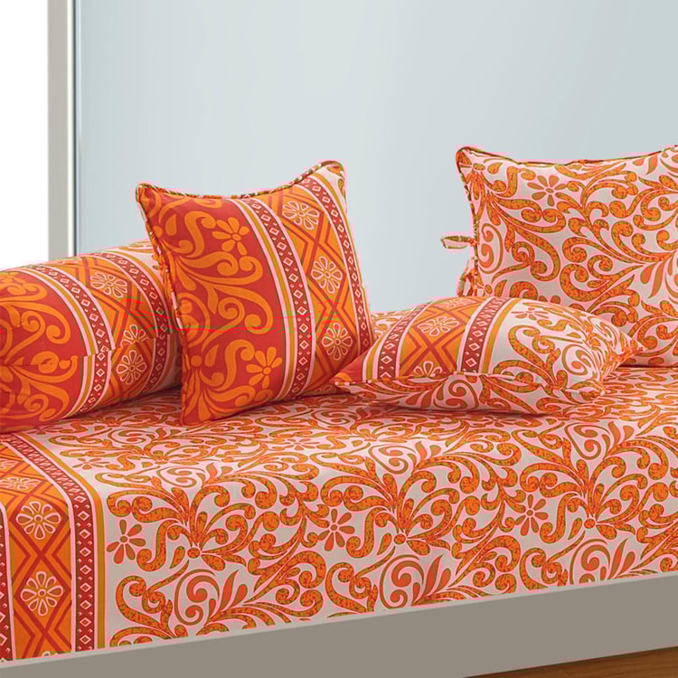 SWAYAM Floral Cotton Diwan Set-Set Of 6 Pcs.