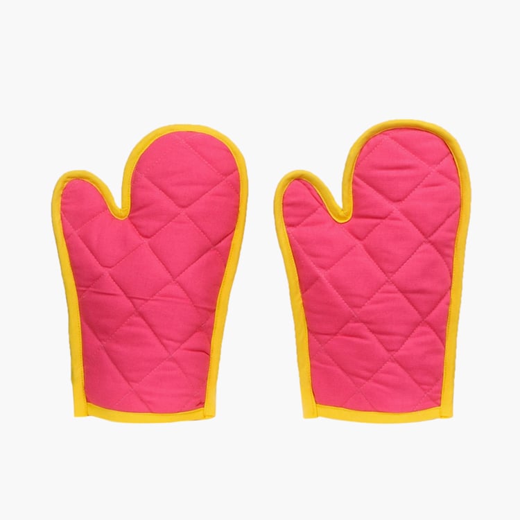 SWAYAM Printed Apron & Oven Gloves - Set of 3 Pcs.