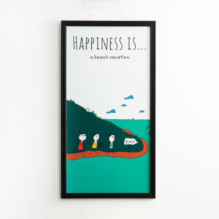 Happiness Beach Vacation - Photo Frame - 35 X 65 cm
