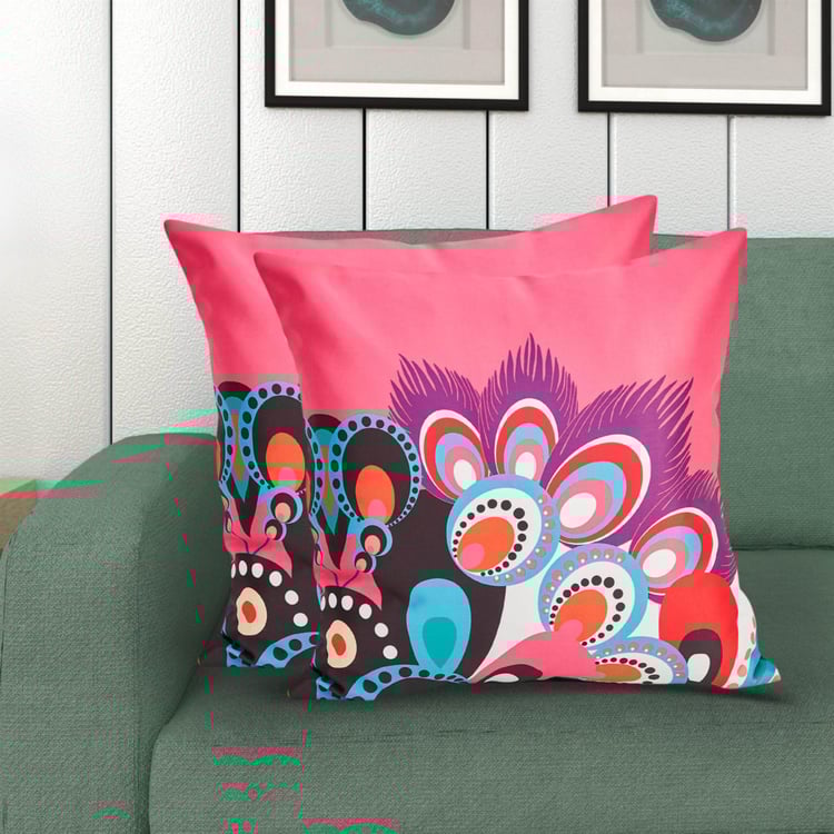 Designer Homes Printed Cushion Covers - Set of 2 - 40 x 40 cm