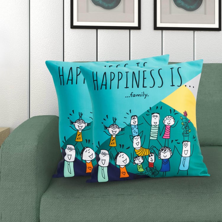 Happiness Cushion Covers - Set of 2 - 40 x 40 cm