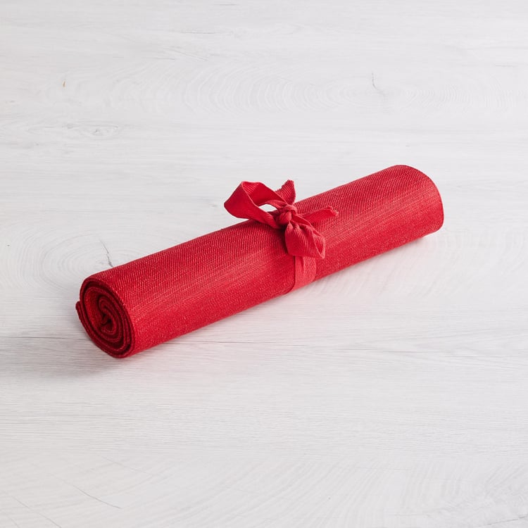 Colour Connect Solid Runner - Cotton - Table Runner 120 cm  L x 33 cm  W -Red