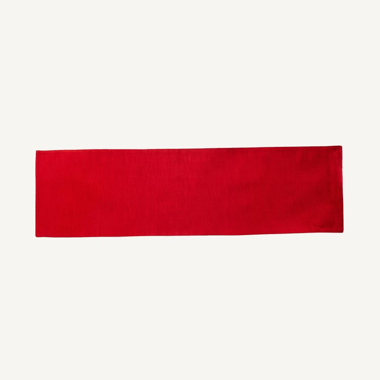 Colour Connect Solid Runner - Cotton - Table Runner 120 cm  L x 33 cm  W -Red