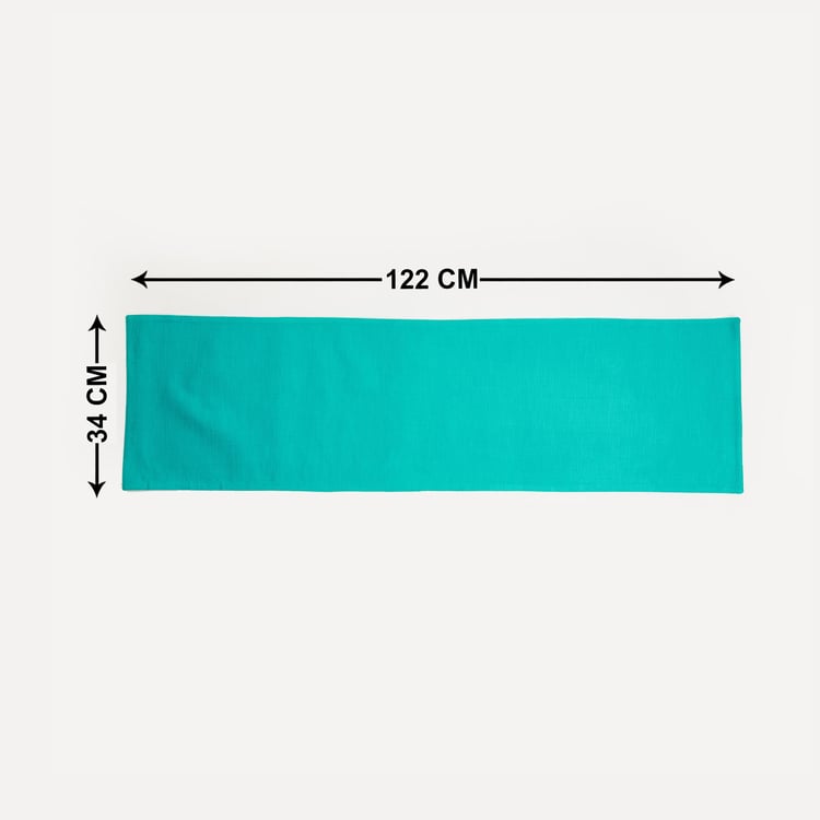 Colour Connect Solid Runner - Cotton Blend - Runner 122 cm  L x 34 cm  W -Blue