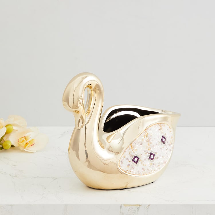 Splendid Beaded Swan-Shaped Figurine
