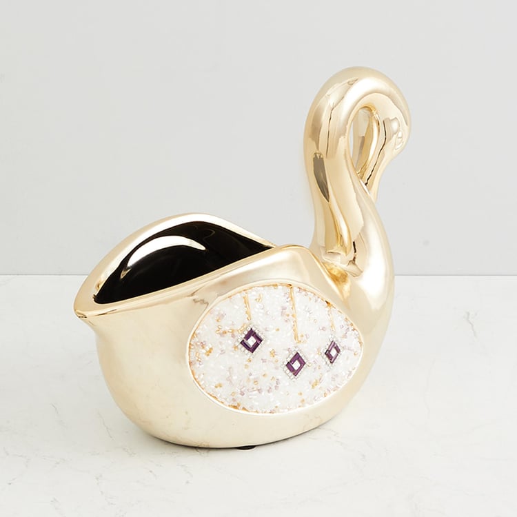 Splendid Beaded Swan-Shaped Figurine