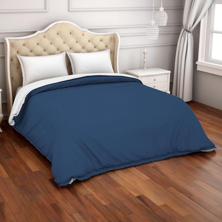 Spaces  Active Hygro Navy Blue Cotton Double Duvet Cover - 90X108Cm