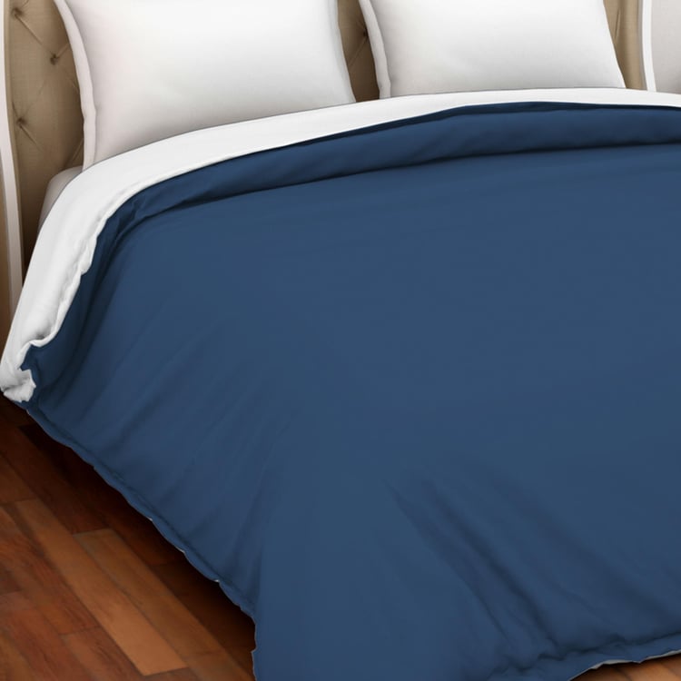 Spaces  Active Hygro Navy Blue Cotton Double Duvet Cover - 90X108Cm