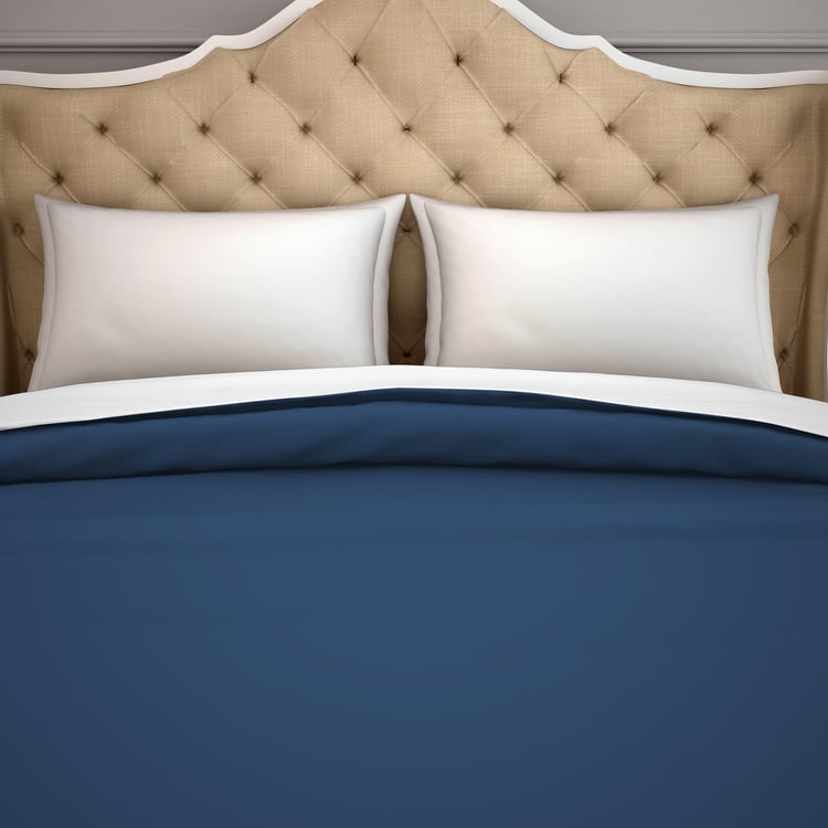 Spaces  Active Hygro Navy Blue Cotton Double Duvet Cover - 90X108Cm