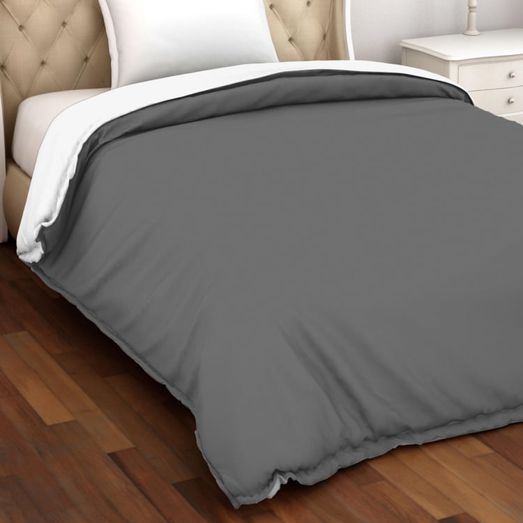 Spaces  Active Hygro Grey Cotton Single Duvet Cover - 152 Cm X 223 Cm