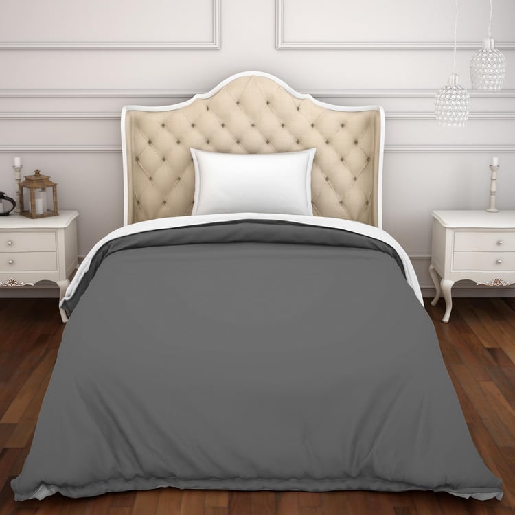 Spaces  Active Hygro Grey Cotton Single Duvet Cover - 152 Cm X 223 Cm