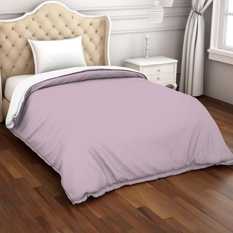 SPACES Hygro Purple Solid Cotton Single Duvet Cover - 152x223cm