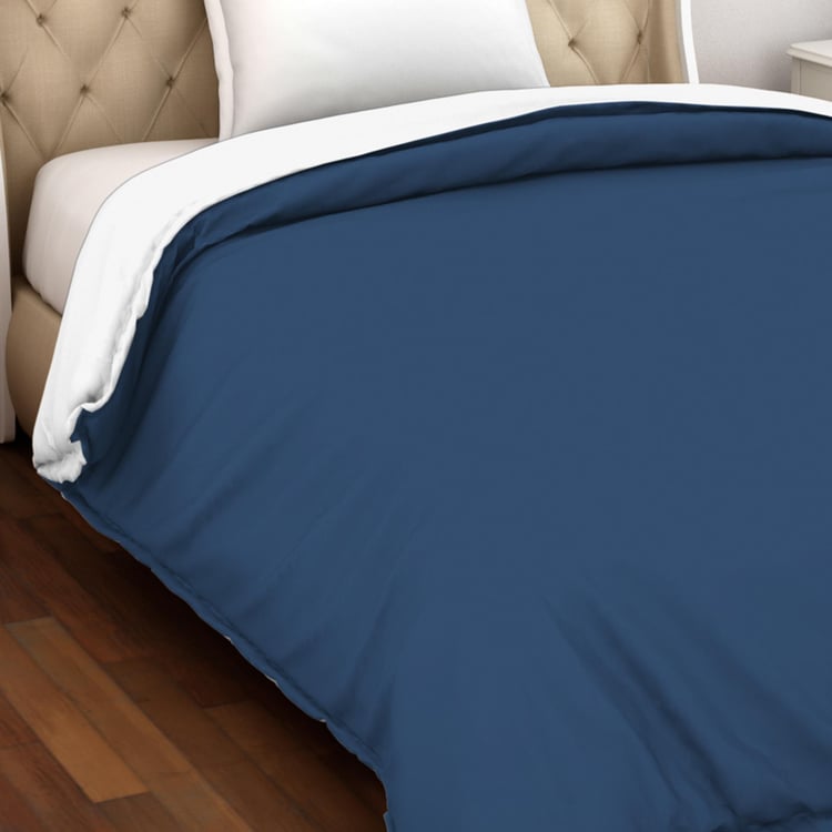 SPACES Hygro Blue Solid Cotton Single Duvet Cover - 152x223cm