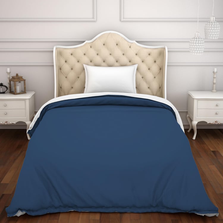 SPACES Hygro Blue Solid Cotton Single Duvet Cover - 152x223cm