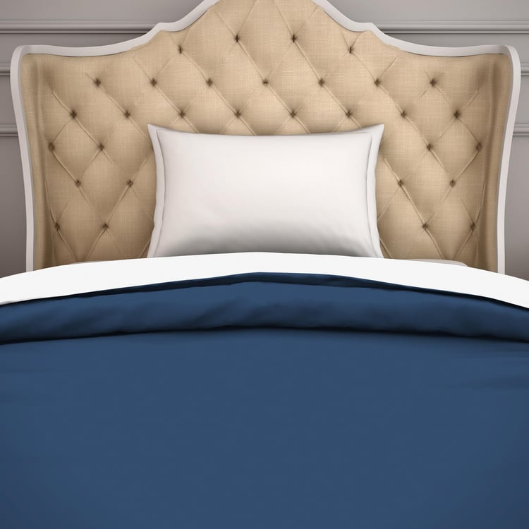 SPACES Hygro Blue Solid Cotton Single Duvet Cover - 152x223cm