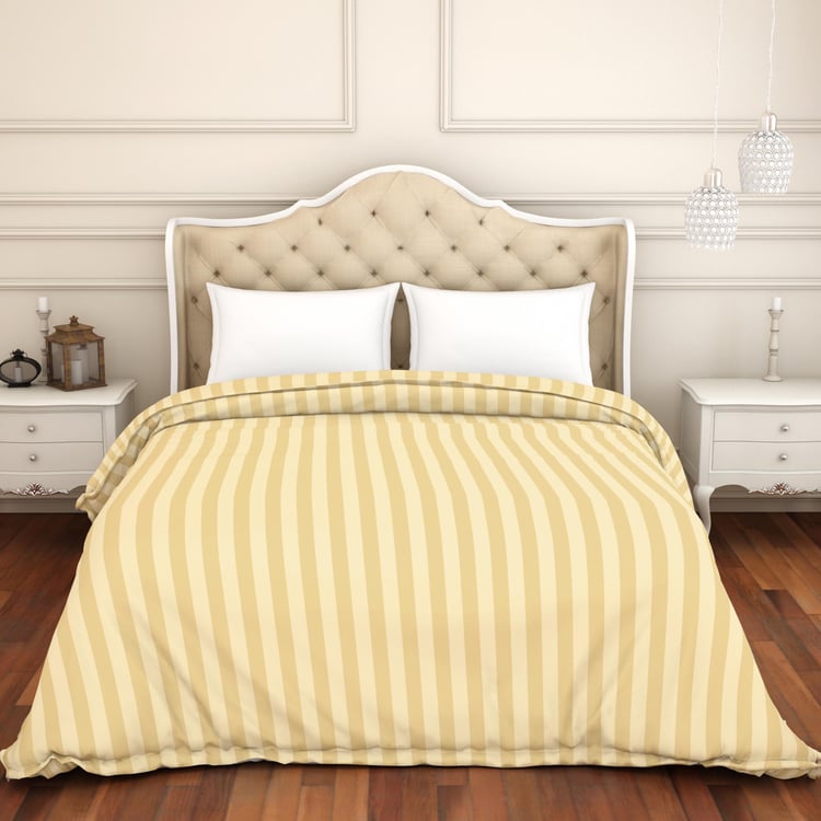 SPACES Sky Rise Beige Striped Cotton Single Duvet Cover - 228x274cm