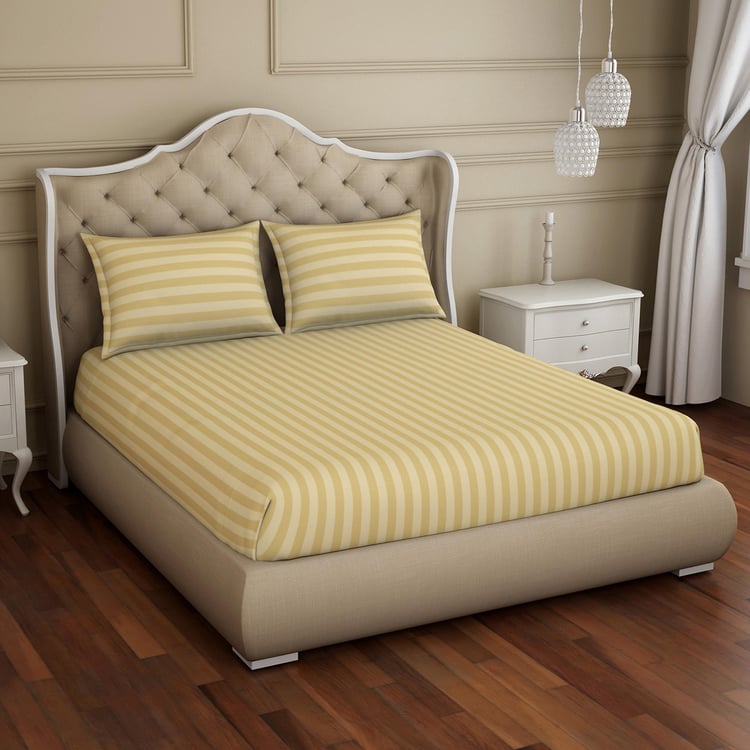 SPACES Skyrise Striped 3-Piece Large Bedsheet Set - 274 x 274 cm