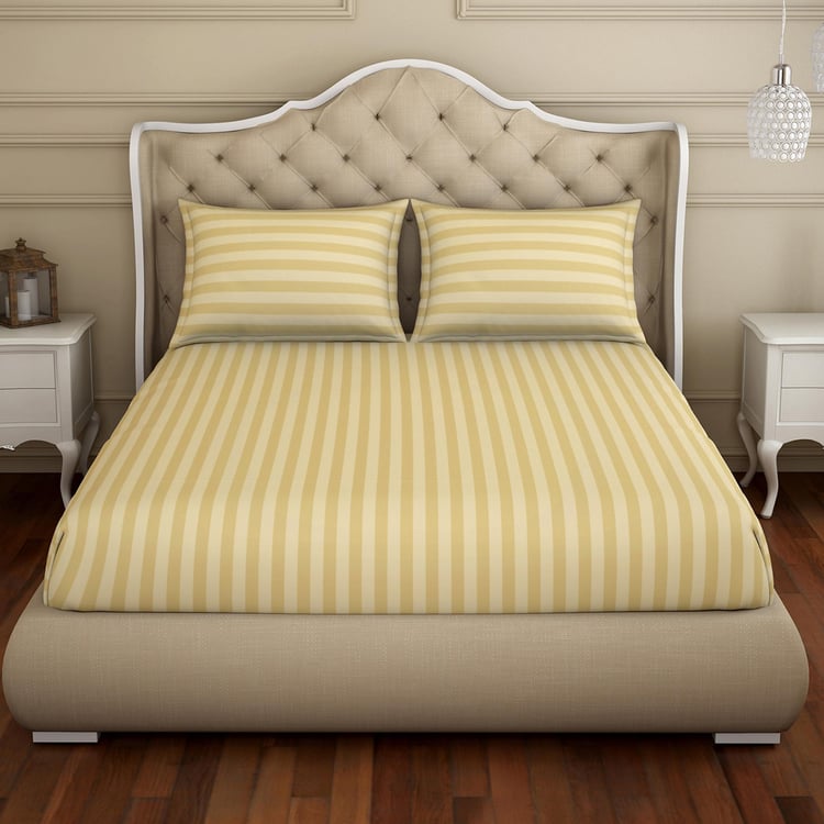 SPACES Skyrise Striped 3-Piece Large Bedsheet Set - 274 x 274 cm