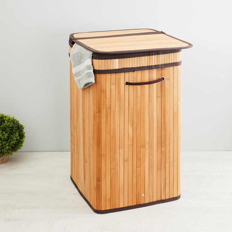 Wilton Bamboo Square Laundry Hamper