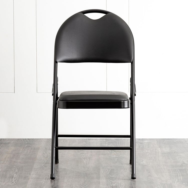 Lex Faux Leather Folding Chair - Black