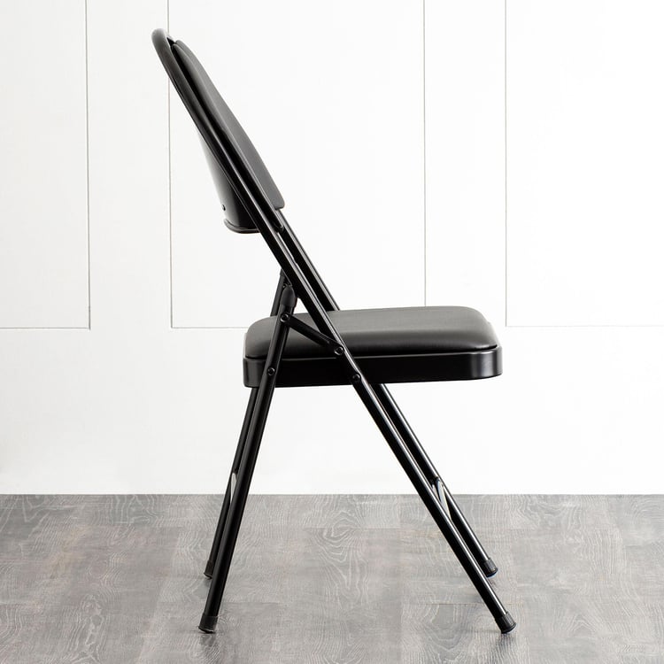 Lex Faux Leather Folding Chair - Black