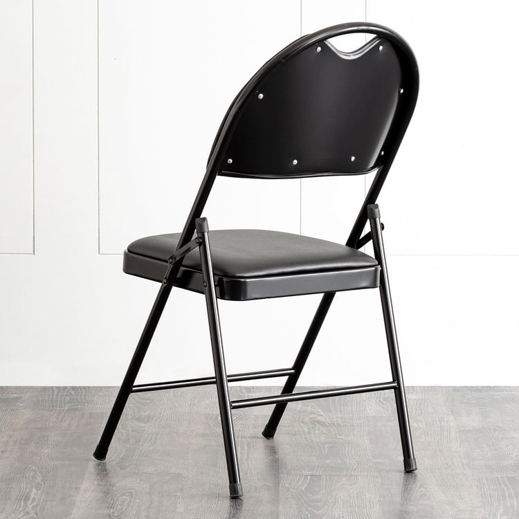Lex Faux Leather Folding Chair - Black