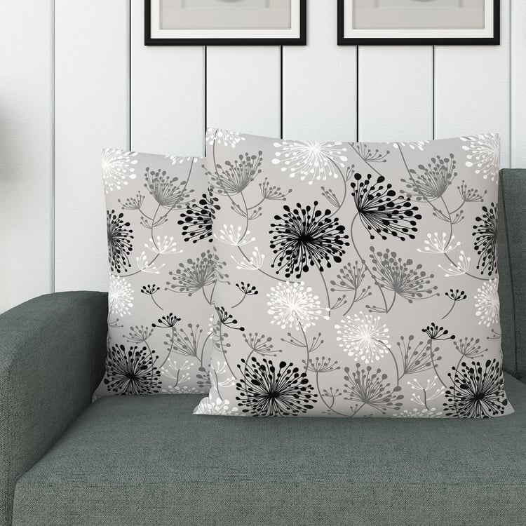 Hewa-Dandelion Printed Cushion Covers - Set Of 2 - 40 X 40 cm