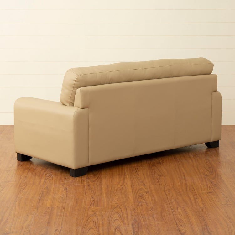 Albury Faux Leather 3-Seater Sofa - Beige