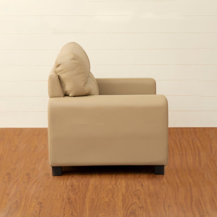 Albury Faux Leather 2-Seater Sofa - Beige