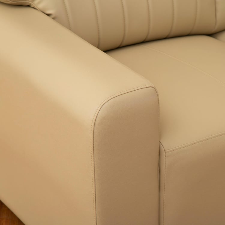 Albury Faux Leather 2-Seater Sofa - Beige