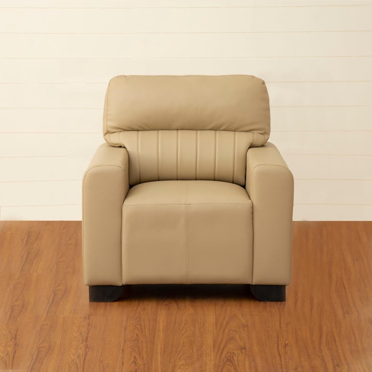 Albury Faux Leather 1-Seater Sofa - Beige