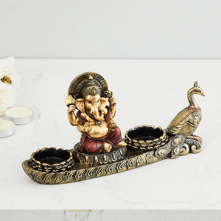 HOMECENTER Ganesha Peacock T-Light Holder