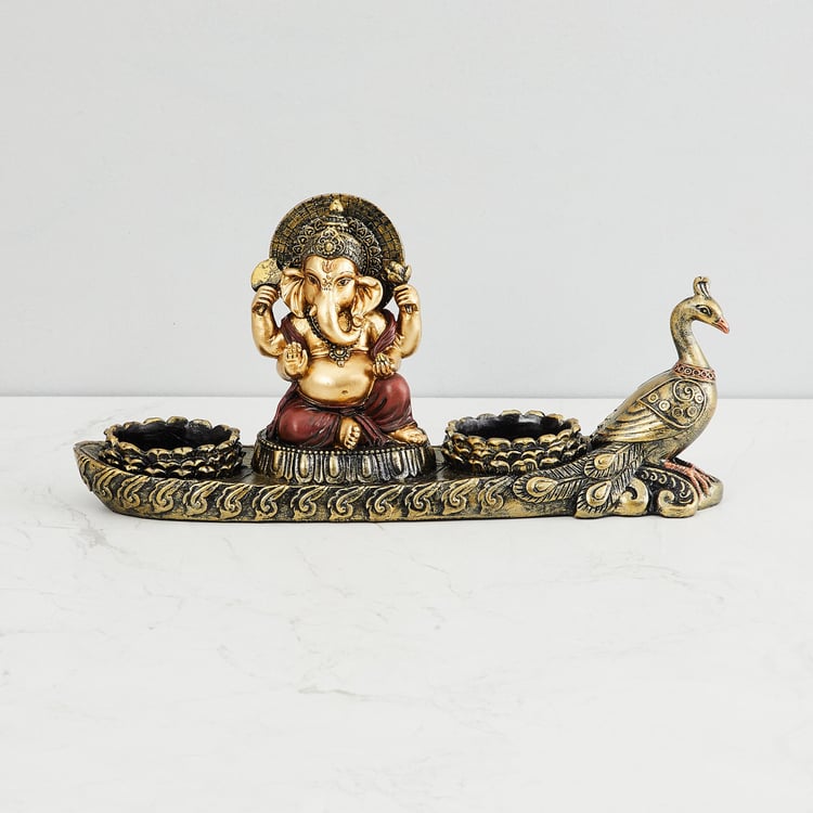 HOMECENTER Ganesha Peacock T-Light Holder