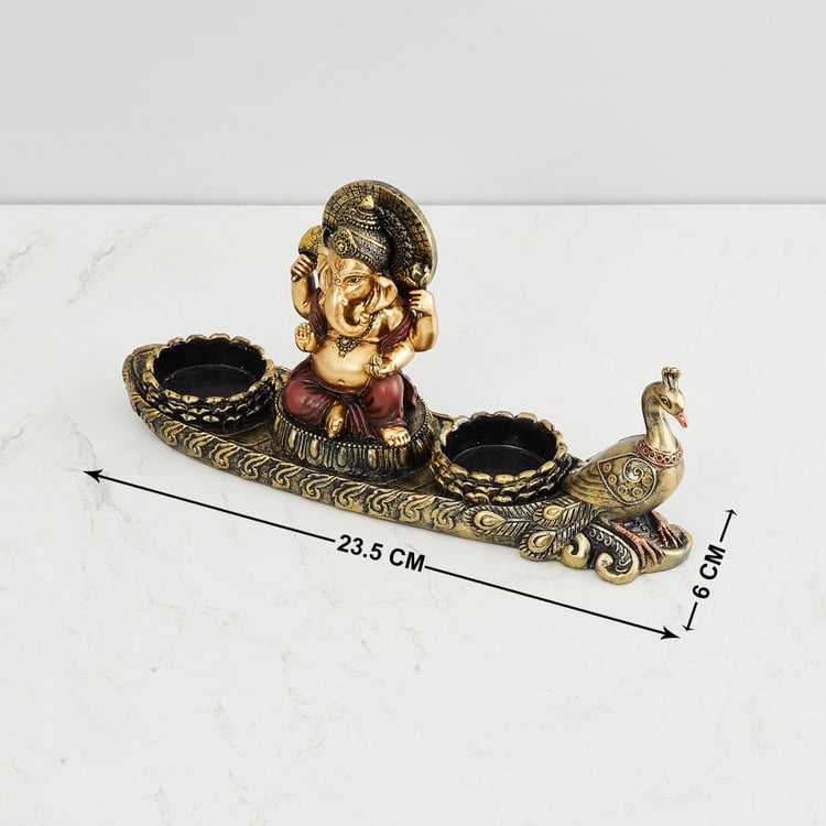 HOMECENTER Ganesha Peacock T-Light Holder