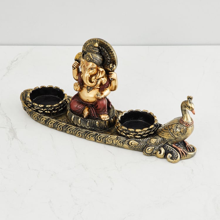 HOMECENTER Ganesha Peacock T-Light Holder