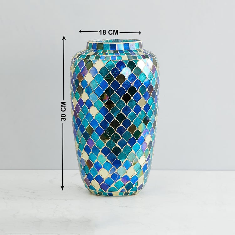 Splendid Feather Mosaic Curved Vase