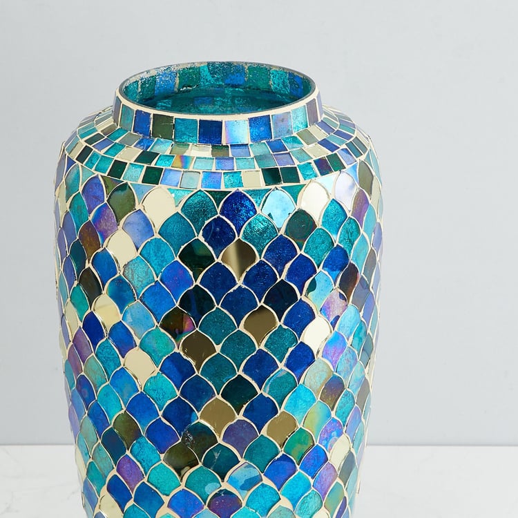 Splendid Feather Mosaic Curved Vase