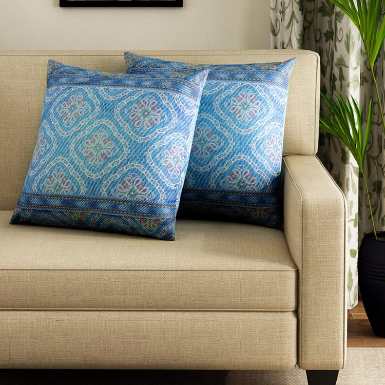 SWAYAM Ethnic Print Cushion Covers- Set of 2- 40 X 40 cm