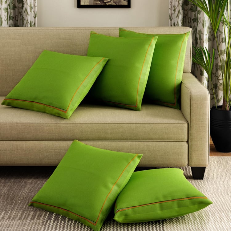 SWAYAM Solid Cushion Covers - Set of 5 - 60 X 60 cm