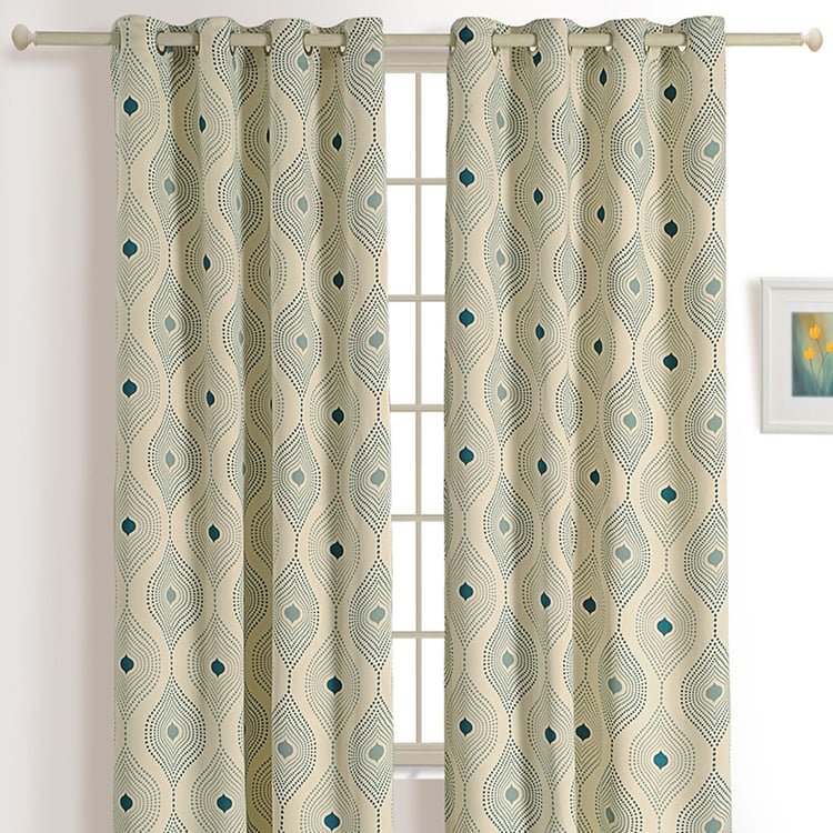 SWAYAM Printed Semi-Blackout Door Curtain- 137 X 228 cm