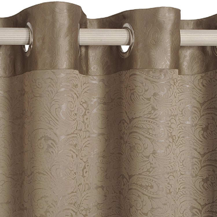 SWAYAM Paisley Jacquard Blackout Long Door Curtain - 121 X 274 cm