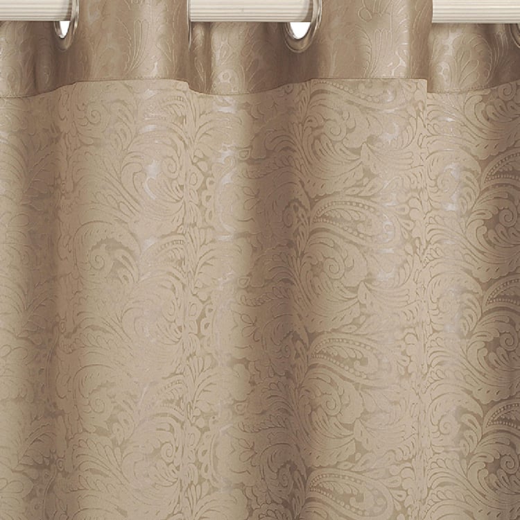 SWAYAM Paisley Jacquard Blackout Long Door Curtain - 121 X 274 cm