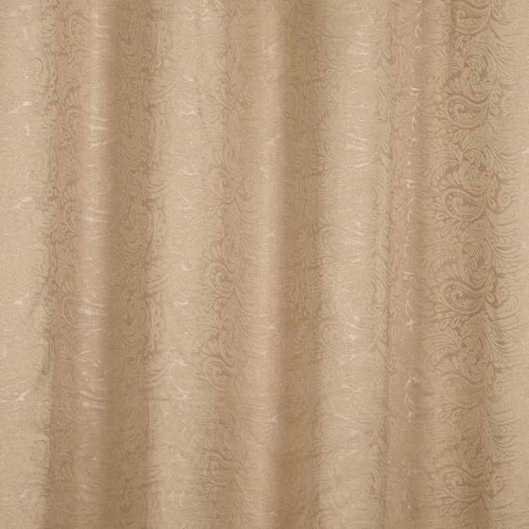 SWAYAM Paisley Jacquard Blackout Long Door Curtain - 121 X 274 cm