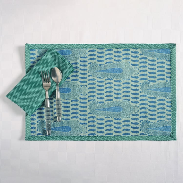 SWAYA Printed Table Mats and Dinner Napkins - Set of 4