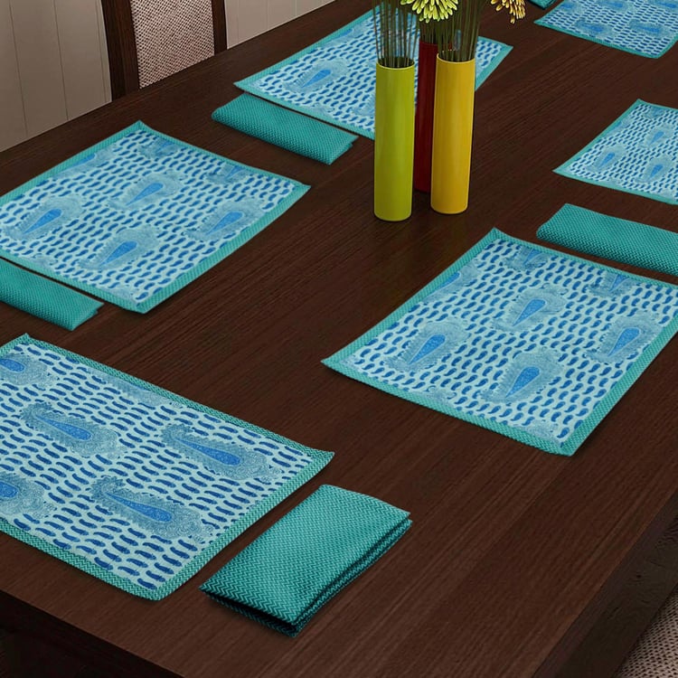 SWAYA Printed Table Mats and Dinner Napkins - Set of 4