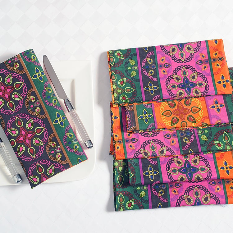 SWAYAM Printed Napkin- Set Of 6
