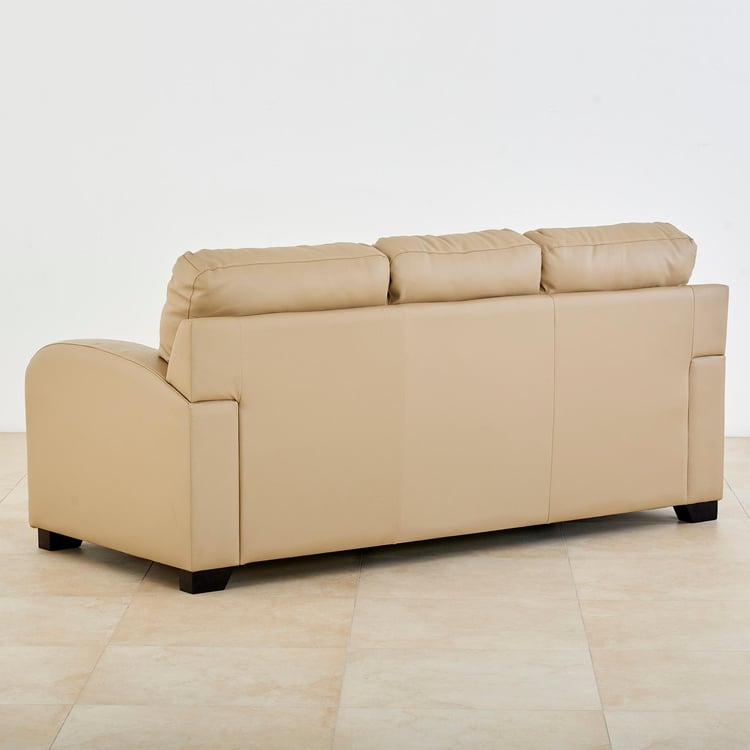 Vista Half Leather 3-Seater Sofa - Beige