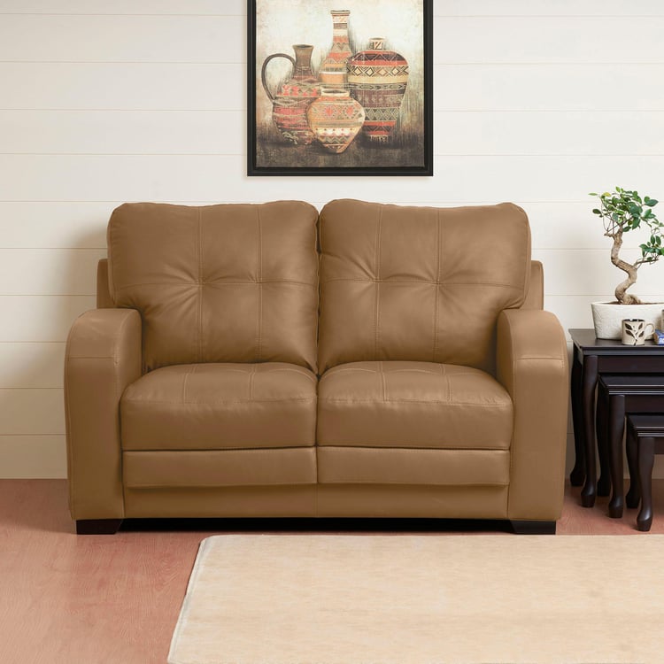 Buy Vista Half Leather 2-Seater Sofa - Beige from Home Centre at just ...